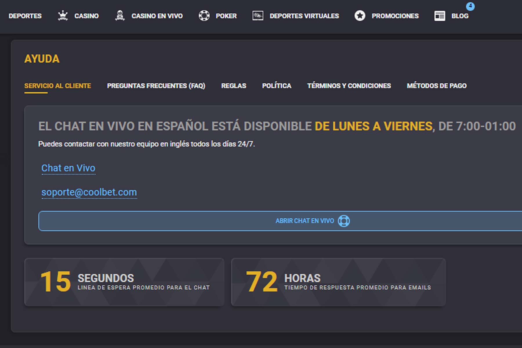 Atención al cliente, seguridad y licencia para Chile